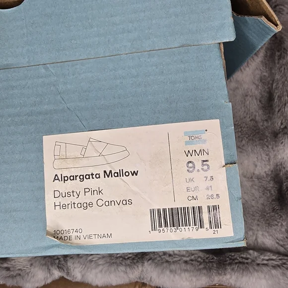 NWB TOMS Women's Alpargata Mallow Slip-On Sneaker Dust‎ Pink Color - Picture 7 of 7